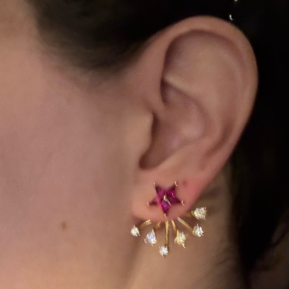 KATE SPADE NEW YORK ♠️ COSMOS MULTI STAR GOLD TONE FRONT TO BACK EARRINGS ⭐️ - Picture 5 of 5